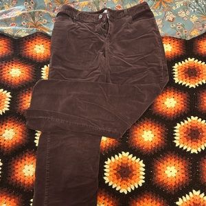 Size 10 Christopher & Banks Cropped Brown Corduroy Pants